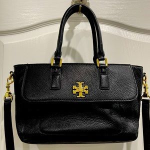 Tory Burch black leather bag with gold hardware